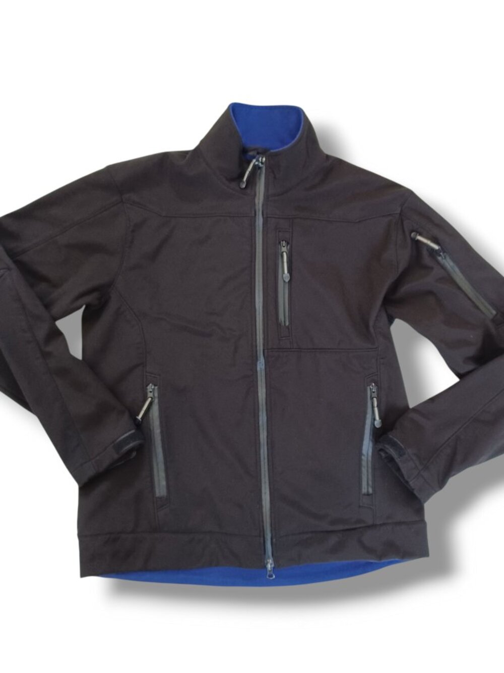 Roper Mens Softshell Jacket Black Windbreaker Fleece Lined Size M